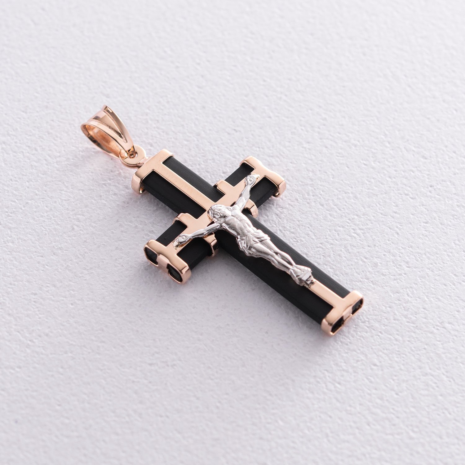 

Золотой православный крест "Распятие. Спаси и Сохрани" (каучук) 940011 Оникс