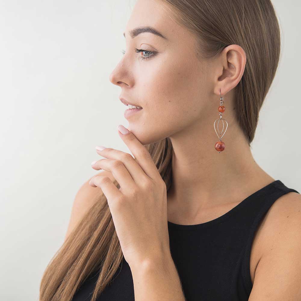 

Серьги с агатом 87с5