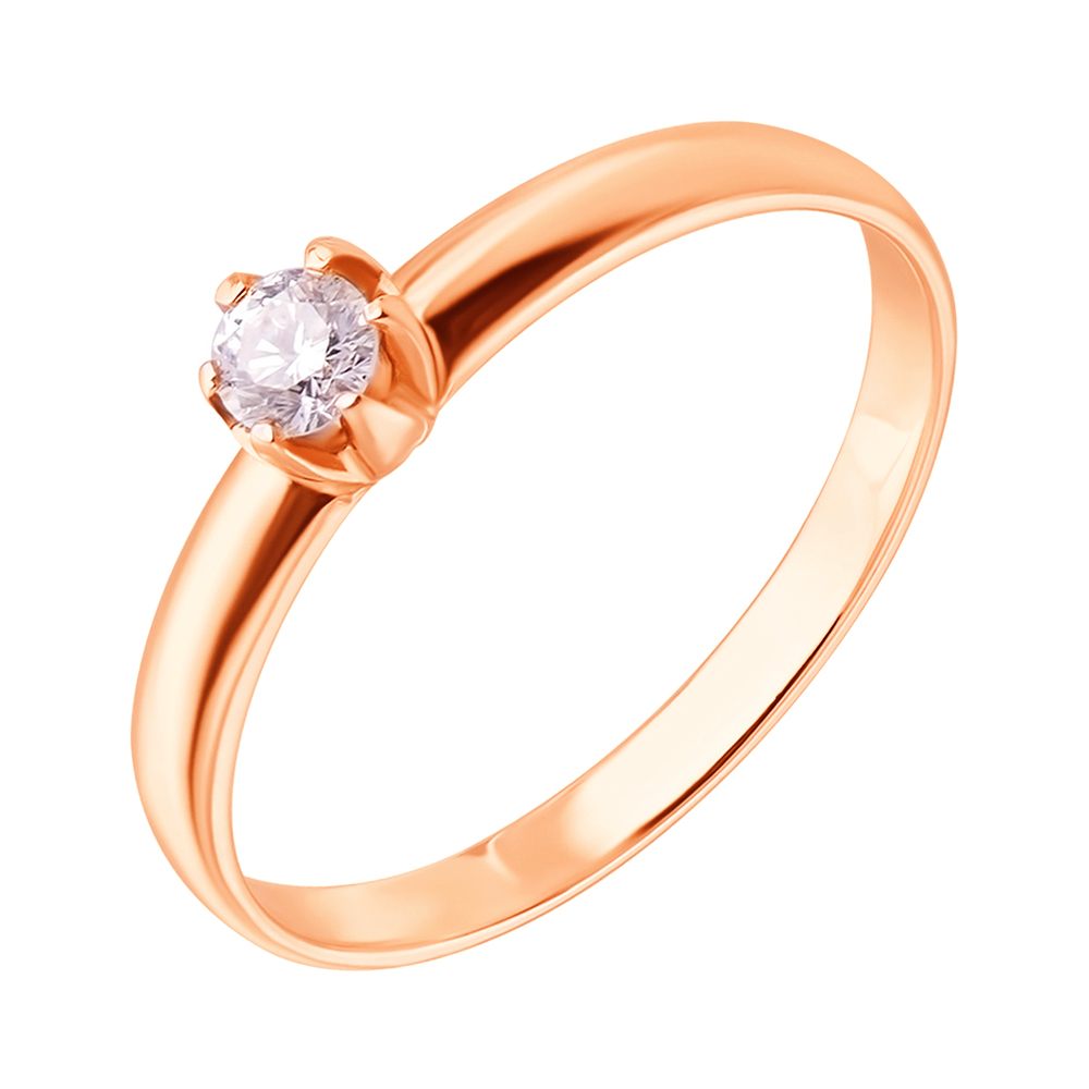 

Кольцо из красного золота с бриллиантом 0,2ct 000034611 17 размера