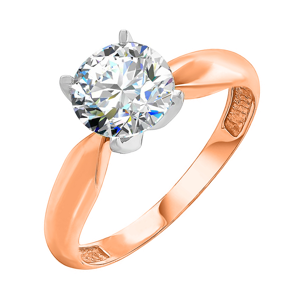 

Кольцо из красного золота с цирконием Swarovski 000035440 17 размера