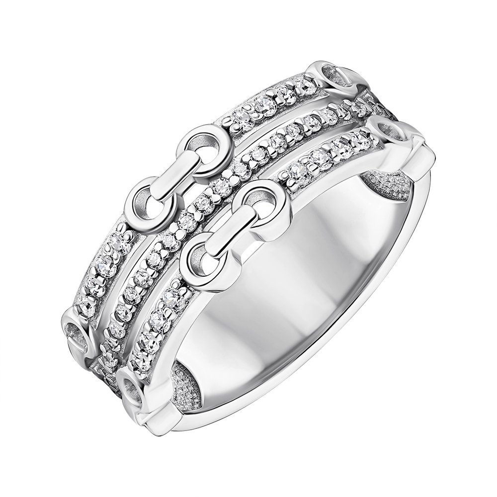 

Серебряное кольцо с фианитами 000148490 18.5 размера