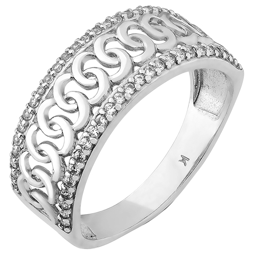

Серебряное кольцо Плетение с фианитами 000051853 17.5 размера