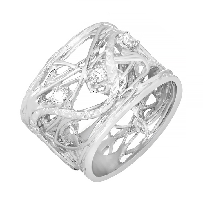 

Серебряное кольцо Туман с цирконием 000030982 17.5 размера