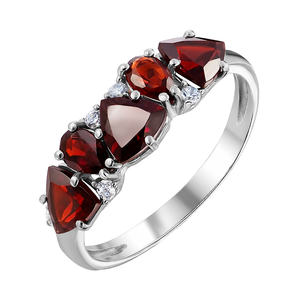 

Серебряное кольцо с гранатами 000061481 17 размера