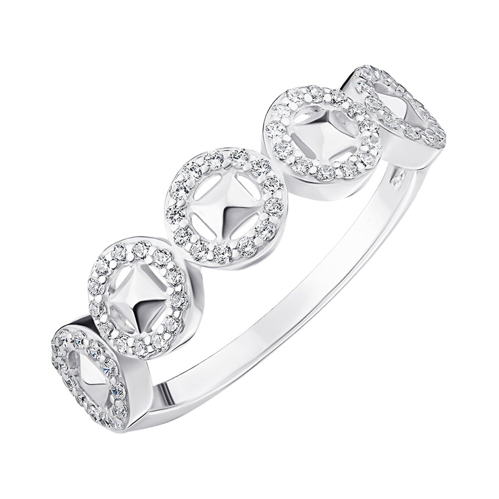 

Серебряное кольцо с фианитами 000148539 18.5 размера