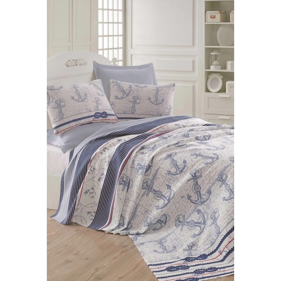 

Покрывало пике Eponj Home Capa a.mavi голубой вафельное 200*235 (svt-2000022254670)