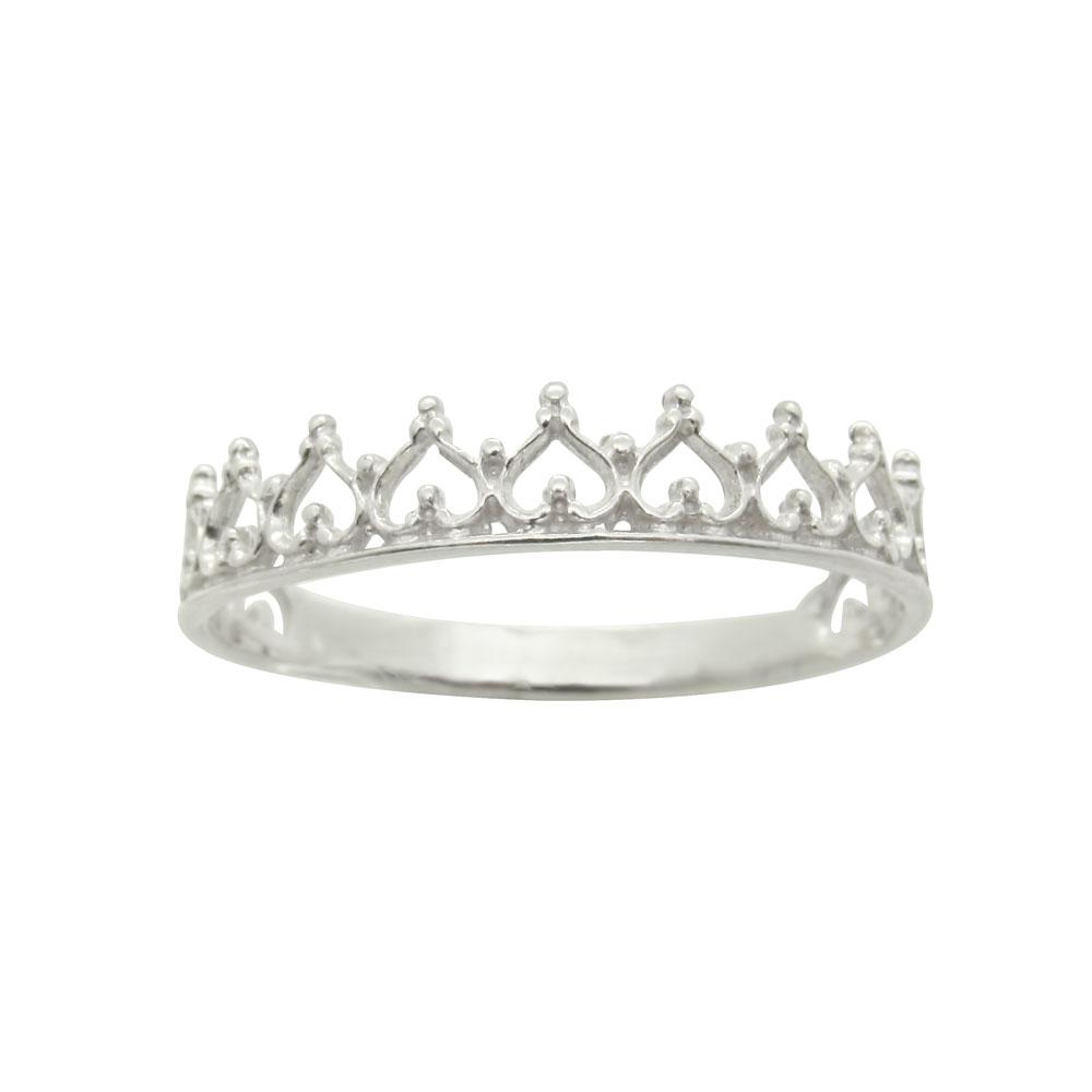 

Серебряное кольцо "Корона сердечек" 18.5