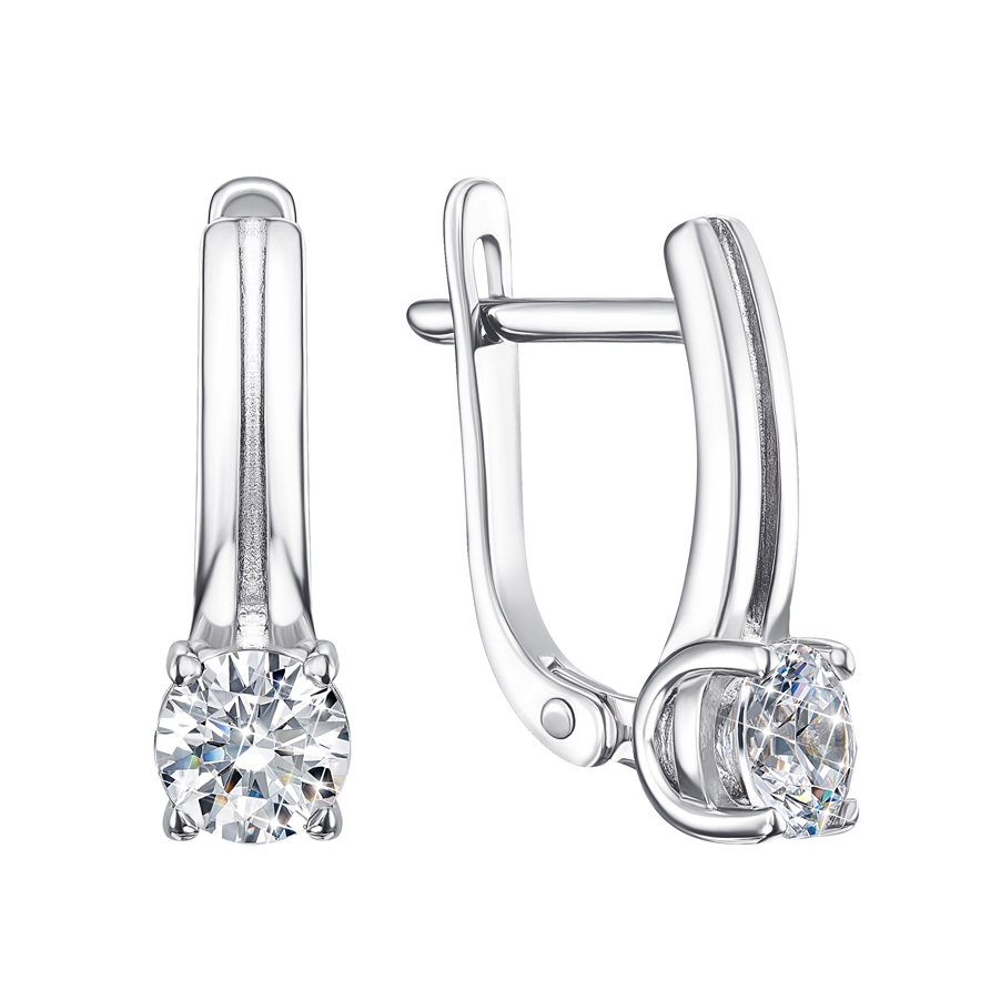 

Серебряные серьги с кристаллами Swarovski и родированием 000129544