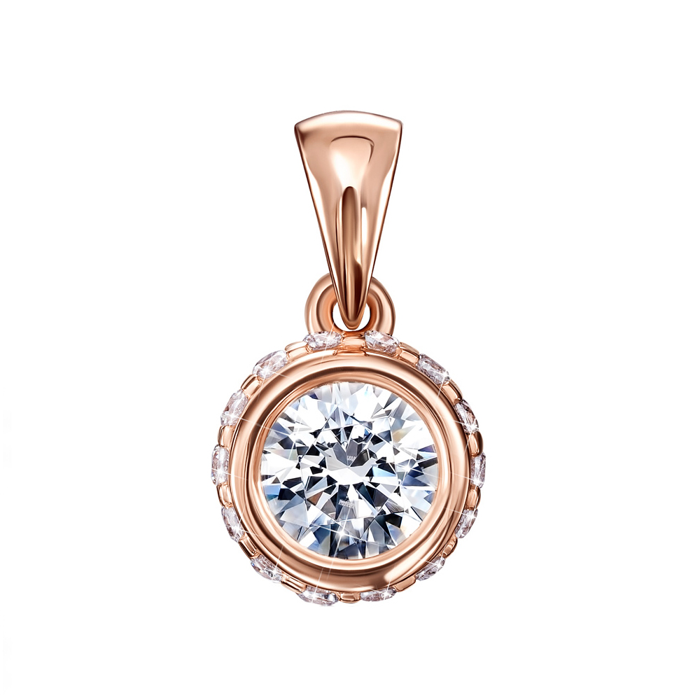 

Кулон из красного золота с цирконием Swarovski 000126363