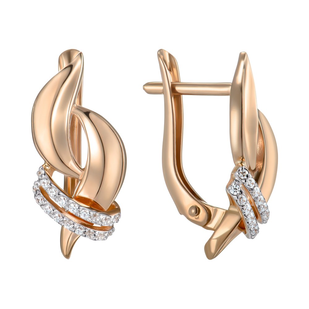 

Серьги из красного золота с фианитами 000149363