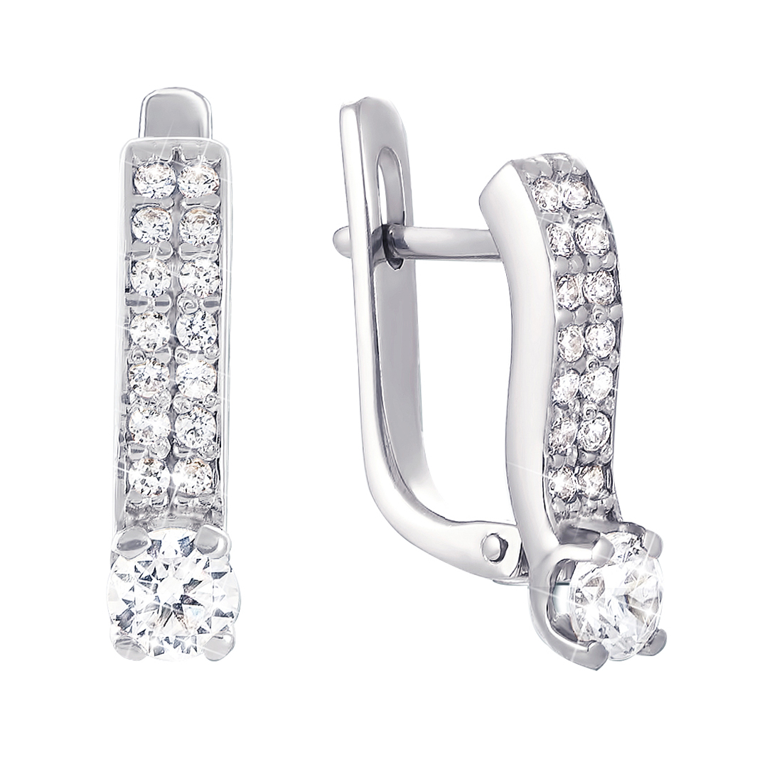 

Серьги из белого золота с фианитами 000133284
