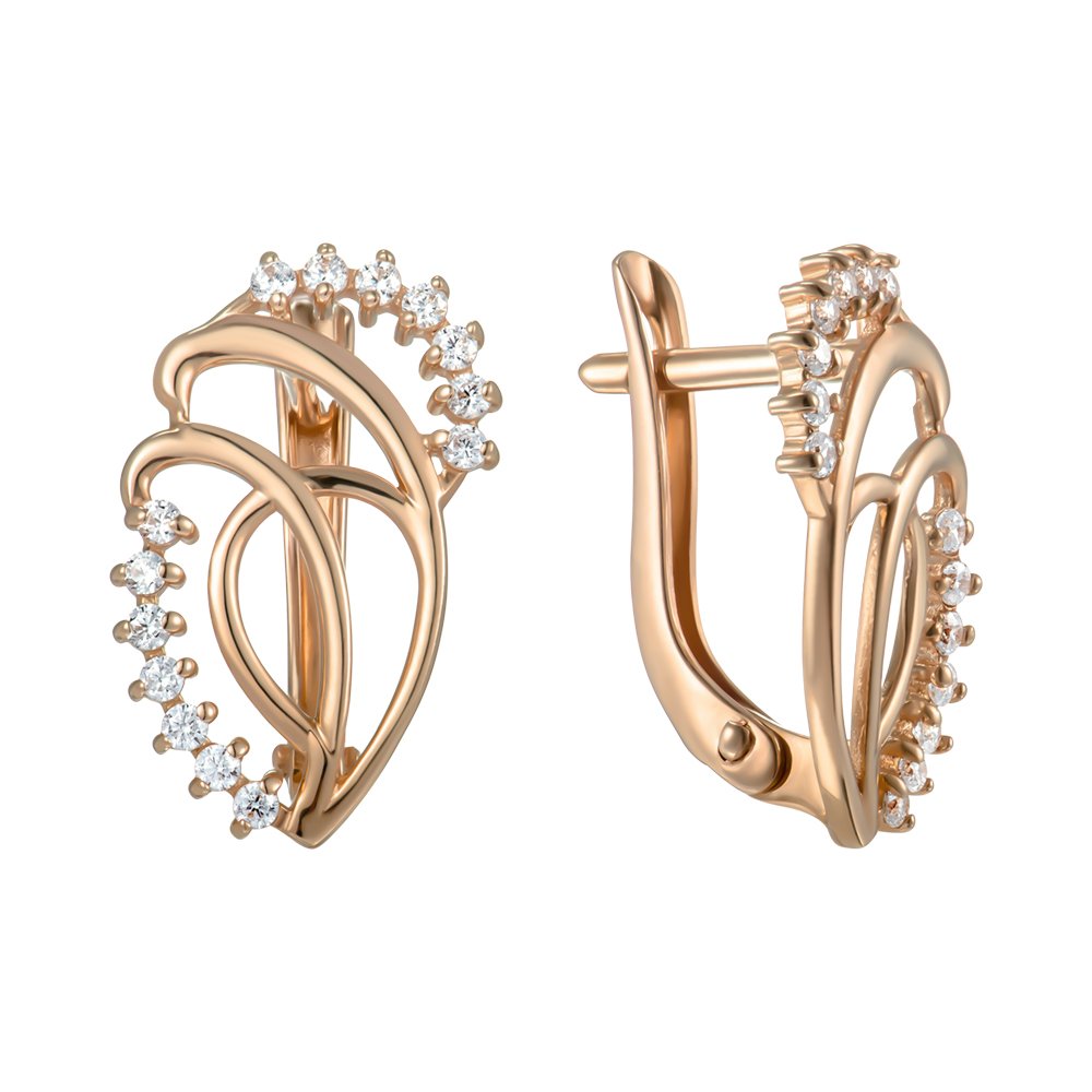 

Серьги из красного золота с фианитами 000149357