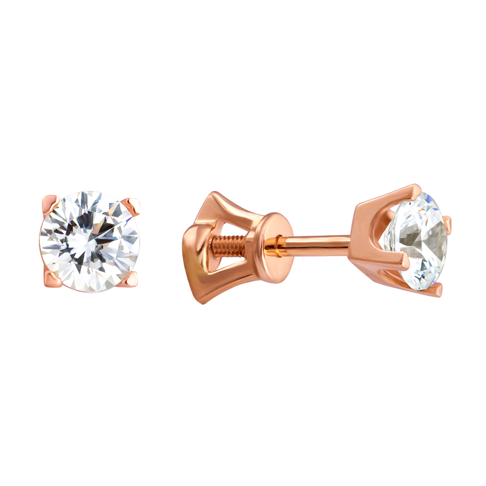 

Серьги-пуссеты из красного золота с кристаллами Swarovski 000003229