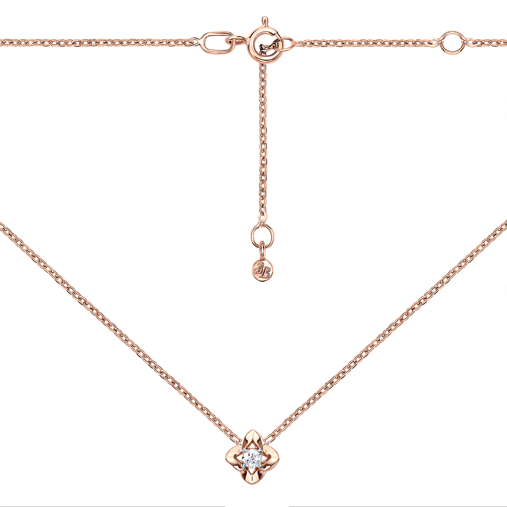 

Колье в комбинированном цвете золота с кристаллом Swarovski и родированием 000136143 40 размера