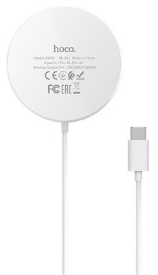 

Беспроводное зарядное Hoco CW28 for iPhone magsafe (iPhone 12\12 pro) белое, 23371