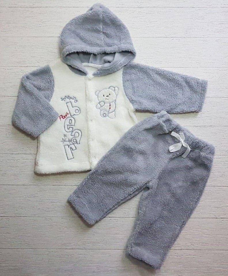 

Комплект з велсофту (махра) (кофта з капюшоном + штани) FLEXI сірий 219017-01-80