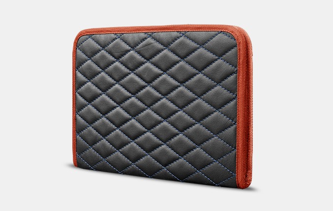 

Органайзер для документов А4 от Carbag Серый с синей строчкой и оранжевой окантовкой