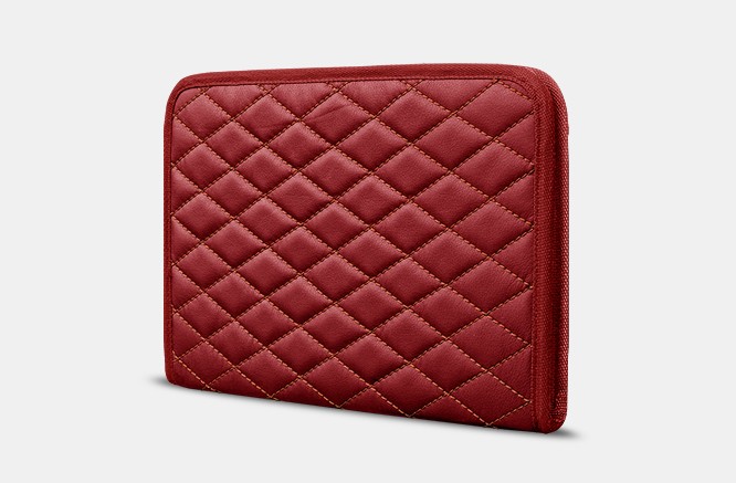 

Органайзер для документов А4 от Carbag Красный с коричневой строчкой и красной окантовкой