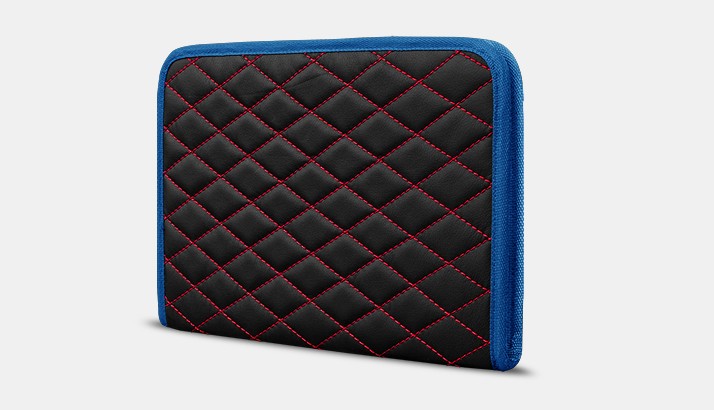 

Органайзер для документов А4 от Carbag Черный с красной строчкой и синей окантовкой
