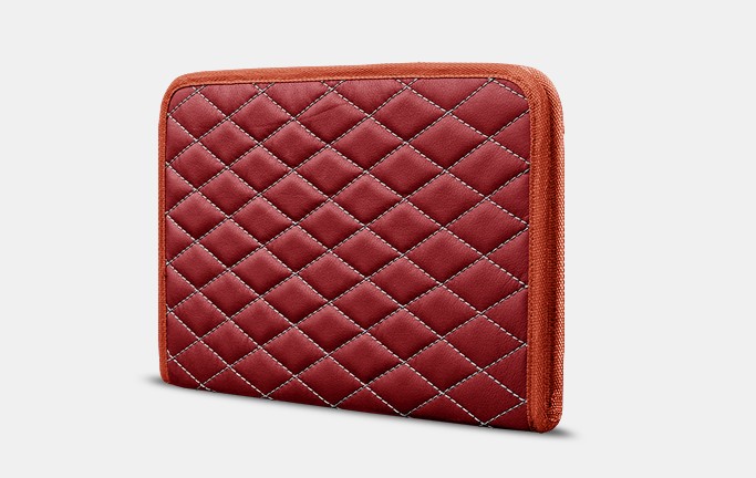 

Органайзер для документов А4 от Carbag Красный с серой строчкой и оранжевой окантовкой