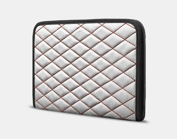 

Органайзер для документов А4 от Carbag Белый с коричневой строчкой и черной окантовкой