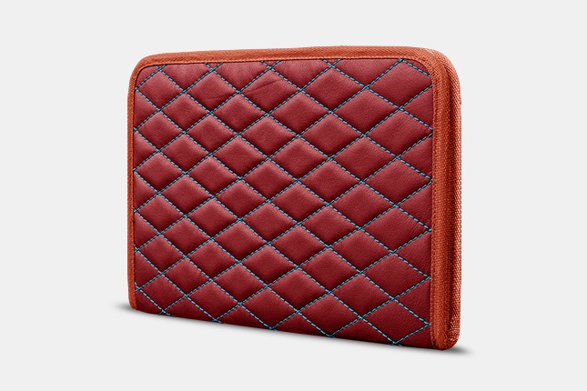 

Органайзер для документов А4 от Carbag Красный с бирюзовой строчкой и оранжевой окантовкой