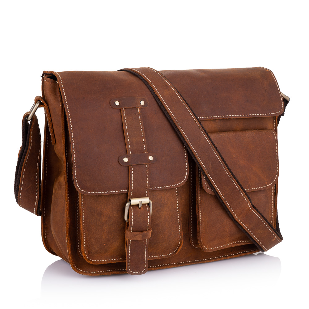 

Сумка кожаная мужская Buffalo Bags 30х24,5х10 см Коричневый