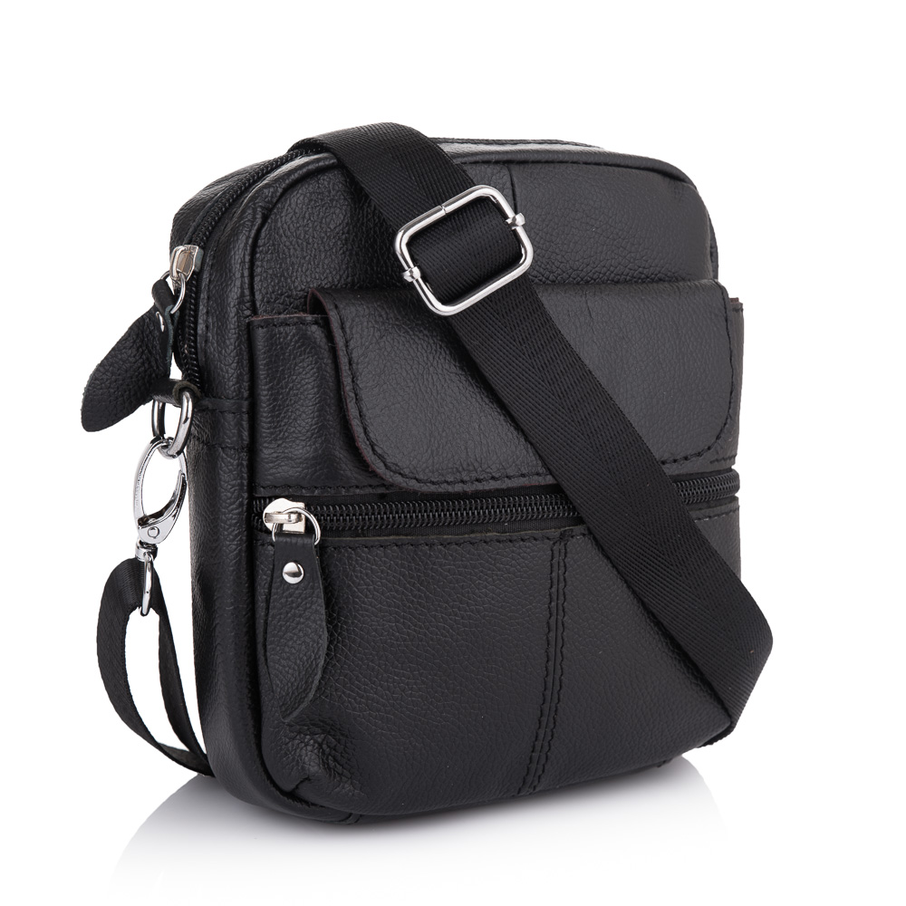 

Сумка кожаная мужская Buffalo Bags 17х18х4 см Черный