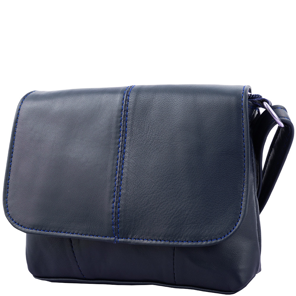 

Кожаная сумка-клатч женская TuNoNa 17х14х3 см Синий