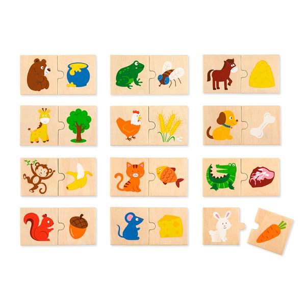 

Логический пазл Viga Toys Что едят зверушки, 24 эл. (51607)
