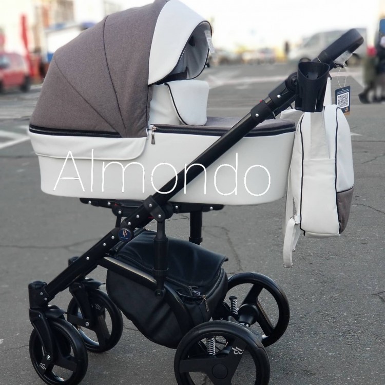 

Детская коляска 2в1 Baby Pram Almondo Grey/White