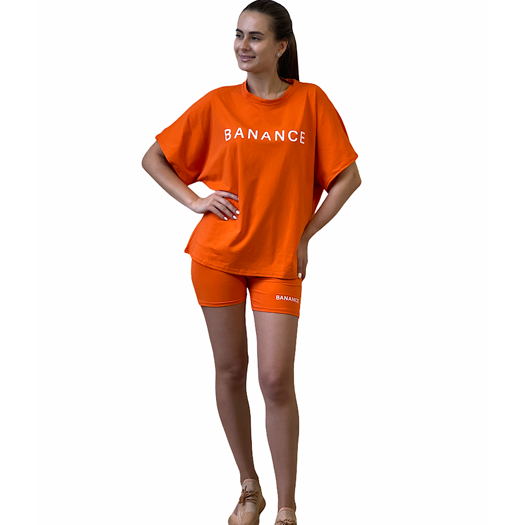 

Костюм жіночий (шорти+футболка) BANANCE помаранчевий 46р
