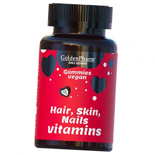 

Витамины для волос, кожи и ногтей, Hair, Skin & Nails Vitamins, Golden Pharm 60таб (36519009)