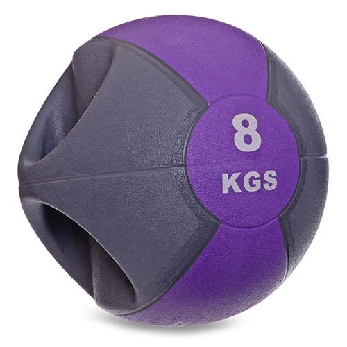 

Мяч медицинский медбол с двумя рукоятками Modern FI-2619 Zelart 8кг Серо-фиолетовый (56363018)