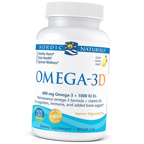 

Омега с Витамином Д, Omega-3D, Nordic Naturals 60гелкапс (67352051)