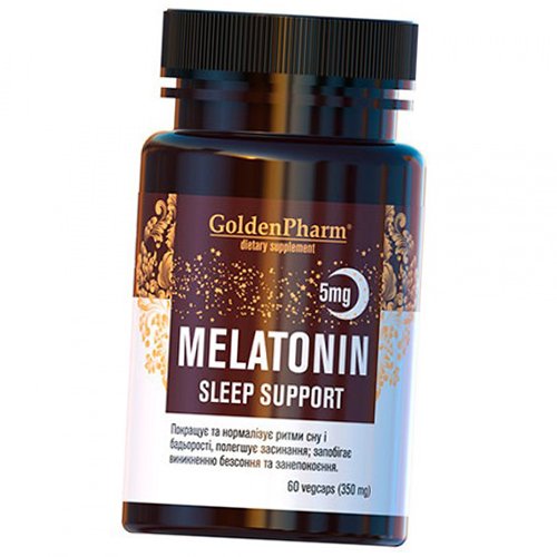 

Мелатонин с Глицином, Melatonin Sleep Support 5, Golden Pharm 60вегкапс (72519002)