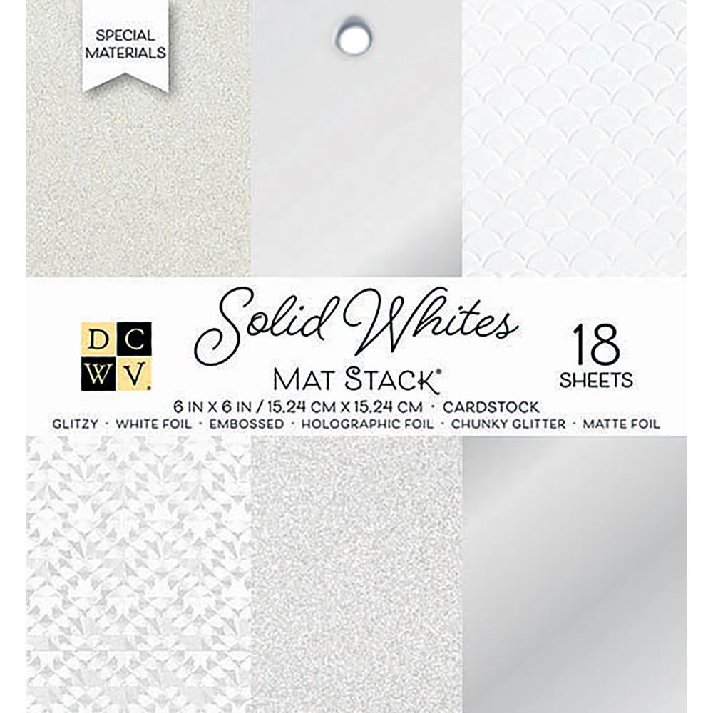 

Набор бумаги DCWV 15х15см, Solid Whites Glitter & Foil