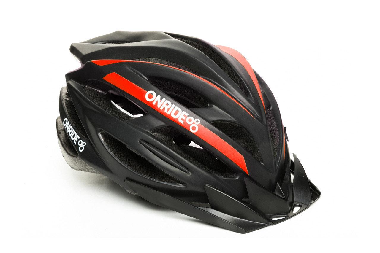 

Шолом ONRIDE GRIP black-red L(58-61) , модель HB31, колір козирка Black, колір лого White