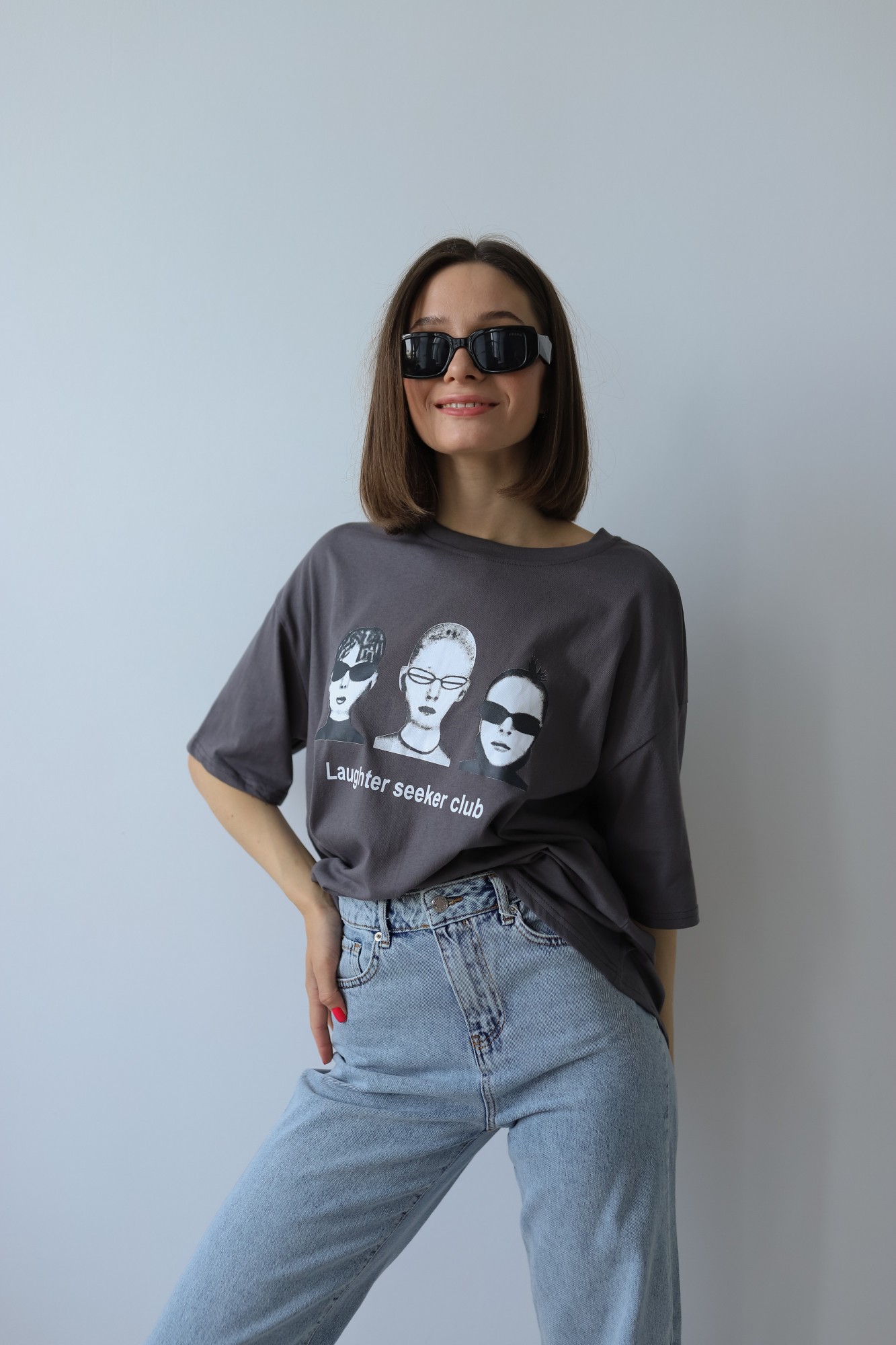 

Футболка SunDi Club ONE SIZE Серая