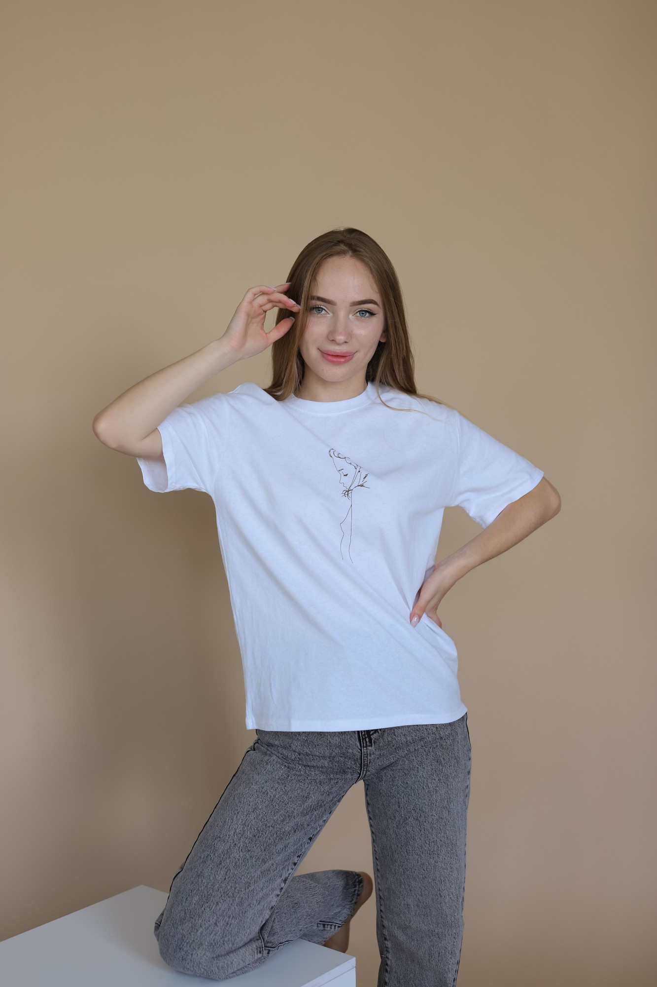 

Футболка HYK Line ONE SIZE Белая