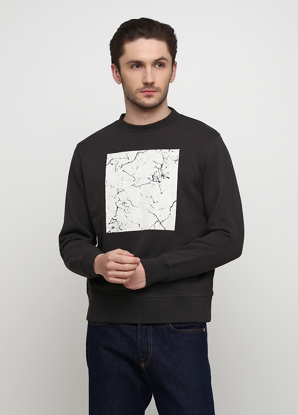 

Свитшот Nyden by H&M  Хаки 0170_квад.бел._01, Свитшот Nyden by H&M S Хаки 0170_квад.бел._01