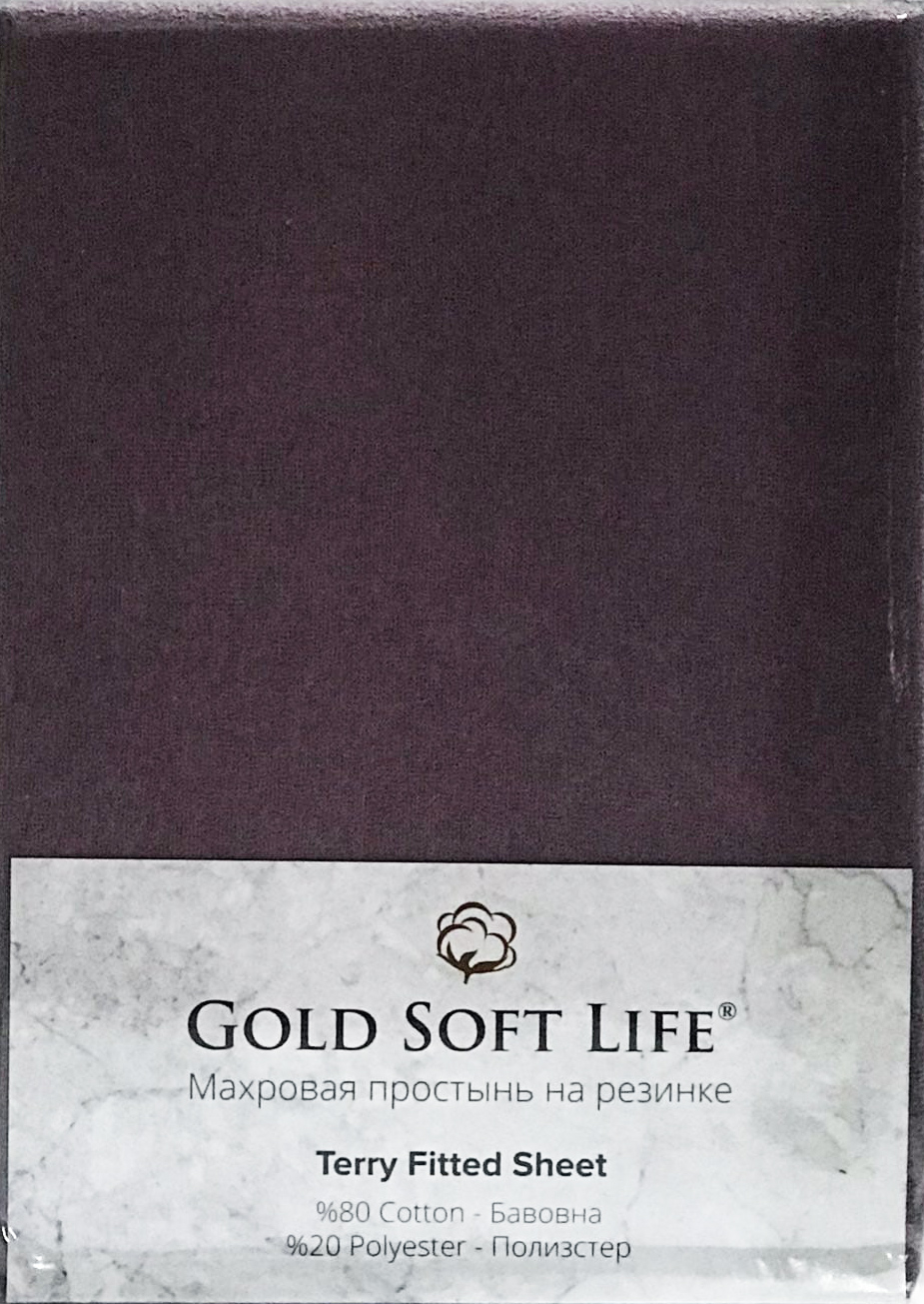 

Простынь махровая на резинке Gold Soft Life Terry Fitted Sheet 160x200 +25 см фиолетовая (ts-01513)