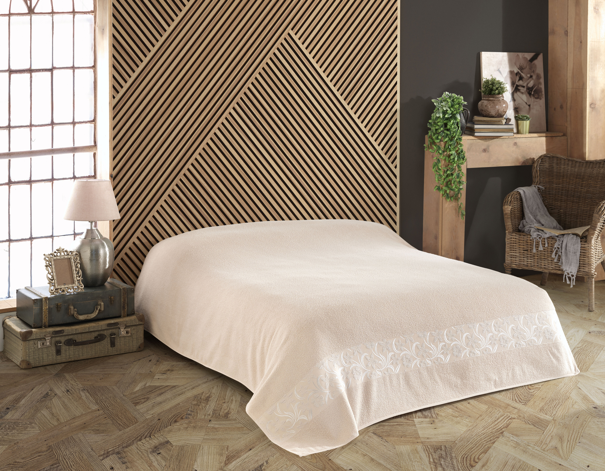 

Махровая простынь - Пике Gold Soft Life Daisy 200х220 см бежевая (ts-02717)