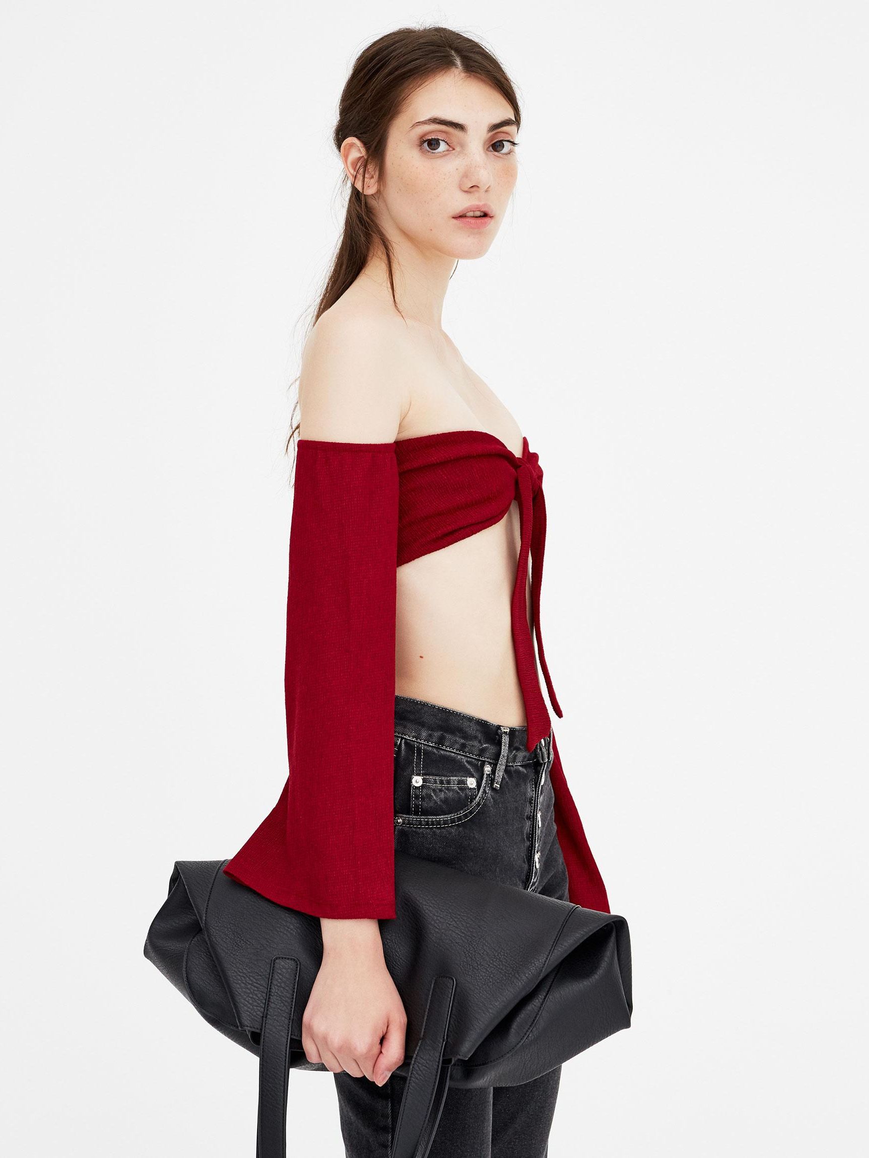 

Топ Pull & Bear 9238/375/600-AFGT  Бордовый, Топ Pull & Bear 9238/375/600-AFGT XS Бордовый