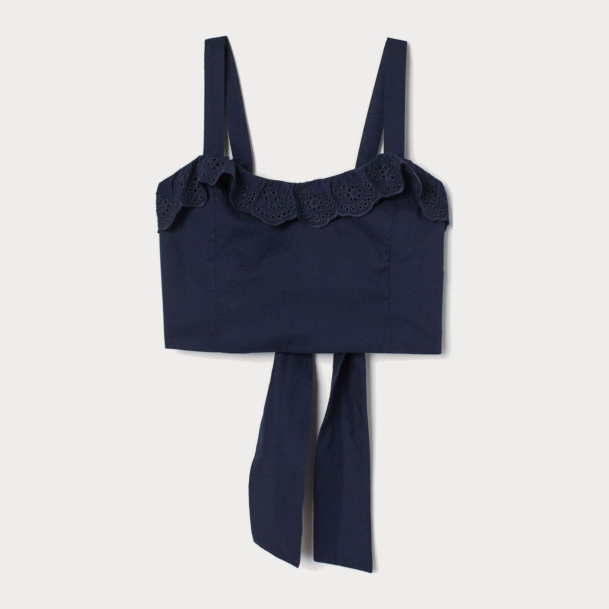 

Топ H&M 8681661-AAQJ 34 Темно-синий