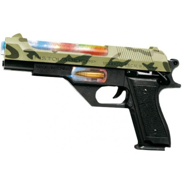 

Пистолет игрушечный Свето-Звуковой Desert Eagle Zipp Toys, Детское оружие боевой прототип, звуковая имитация выстрела с вибрацией + яркие световые эффекты, 22 см