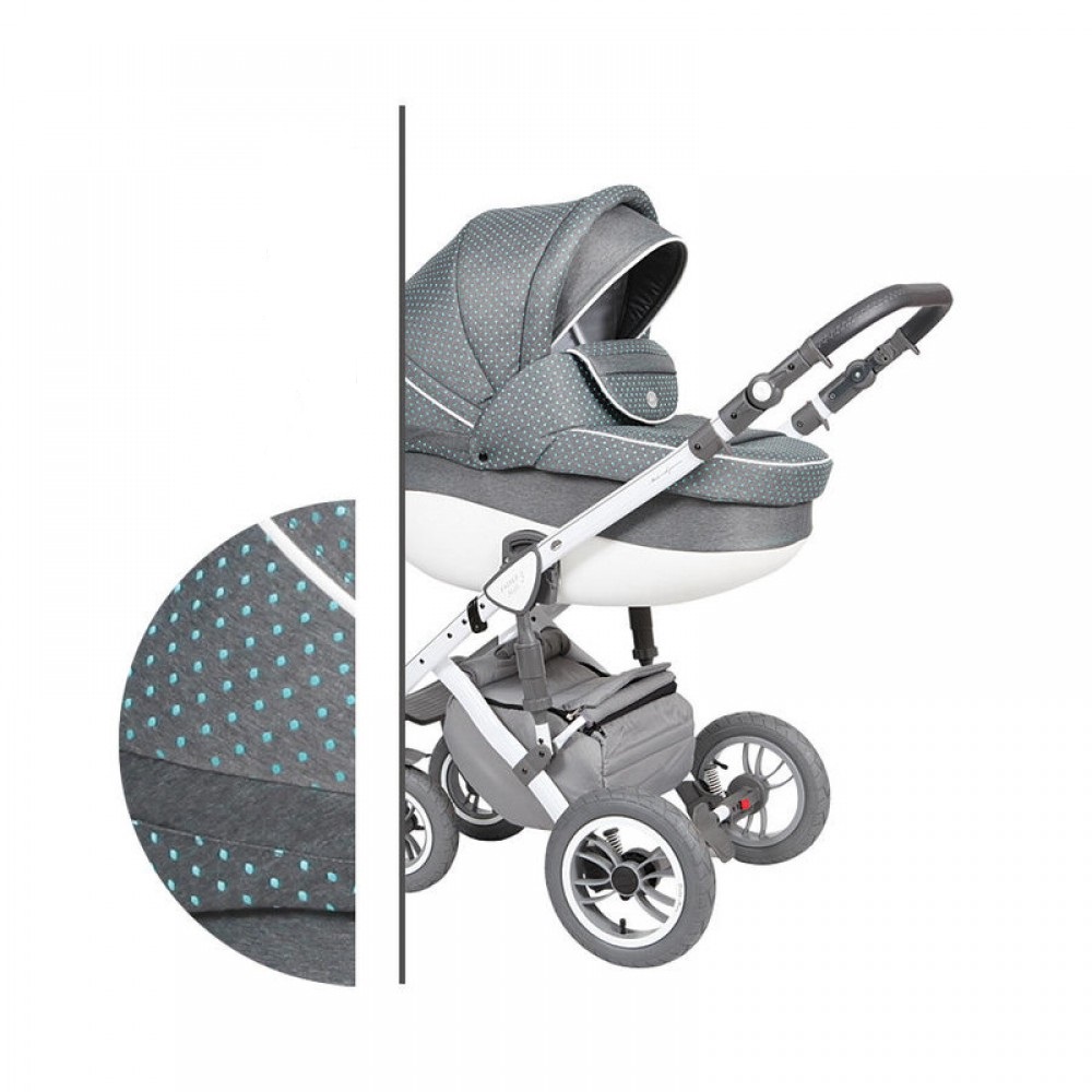 

Коляска универсальная 2 в 1 Baby Merc Faster Style 3 Flll/25C Темно-серый в горошек с дождевиком и матрасом + москитная сетка, чехлы и сумка для мамы