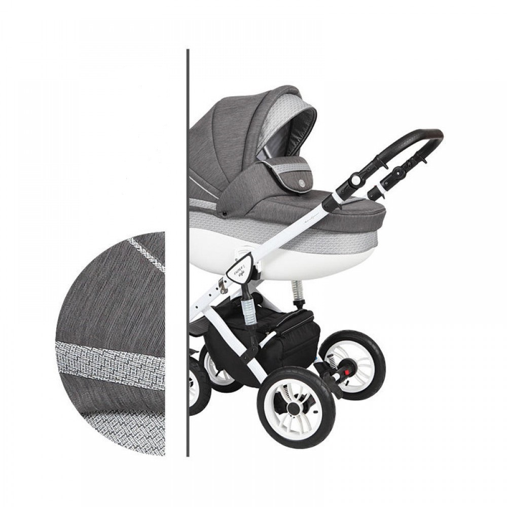 

Коляска универсальная 2 в 1 Baby Merc Faster Style 2 Fll/17C Серый/Темно-серый с дождевиком и матрасом + москитная сетка, чехлы и сумка для мамы