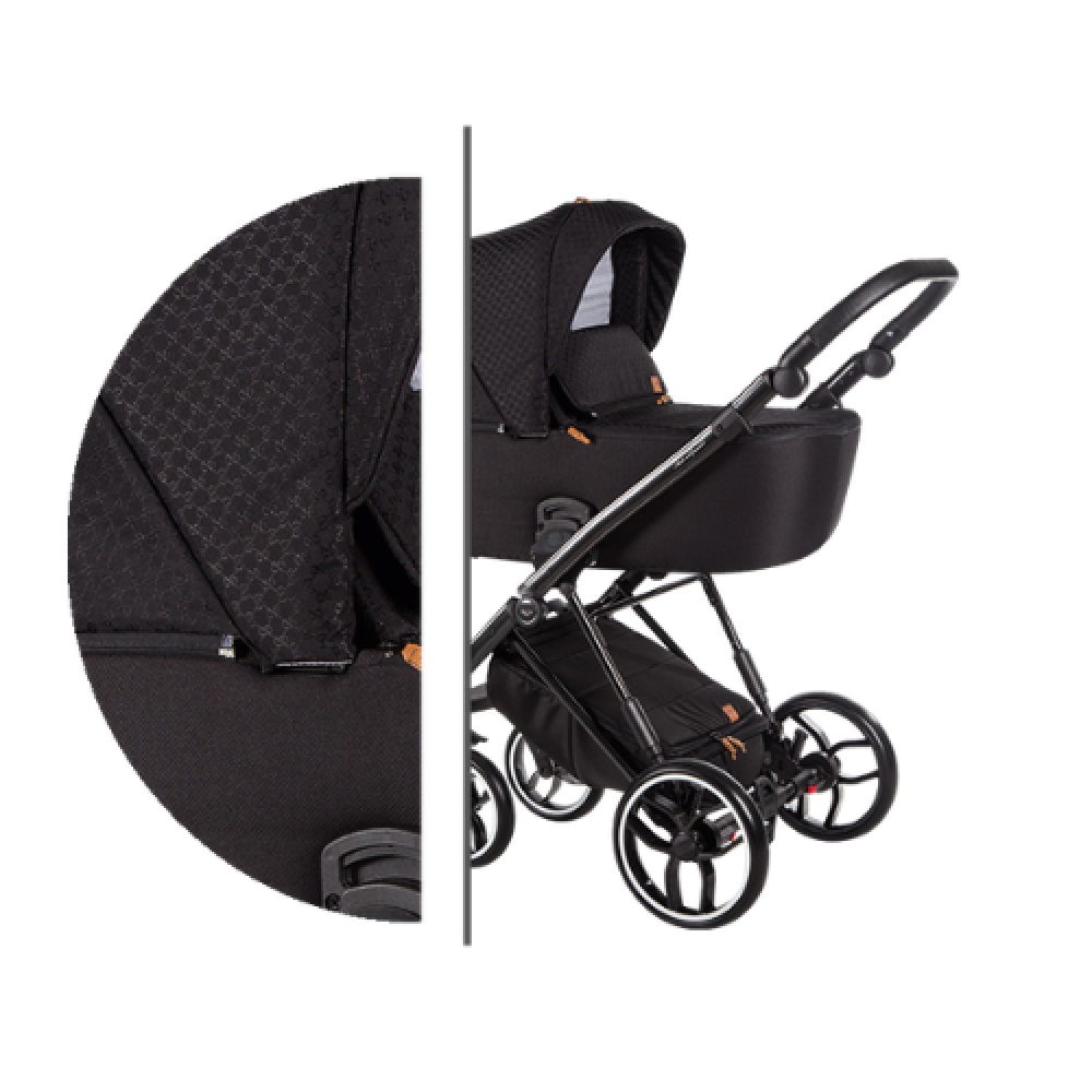 

Коляска универсальная 2 в 1 Baby Merc La Rosa LR/08B Черный с системой анти-шок + дождевик, москитная сетка и сумка для мамы