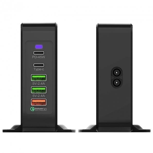 

Зарядное устройство Epik USB-C 60W 6в1 Quick Charge 3.0 с поддержкой беспроводной зарядки